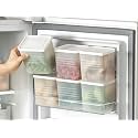 Fridge Storage Boxes (Pack of 6) | 1200ml | Plastic Food Containers for Fridge & Freezer | Kitchen Organizer Box Set | White Transparent | BPA-Free | Stackable Storage Box