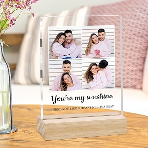 Giftplease Customized Photo Frame with Wooden Stand