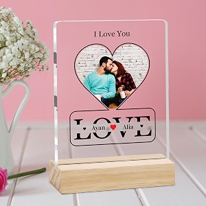 Giftplease Customized Photo Frame with Wooden Stand