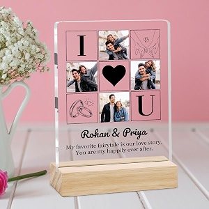 Giftplease Customized Photo Frame with Wooden Stand