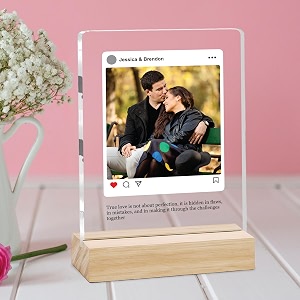 Giftplease Customized Photo Frame with Wooden Stand