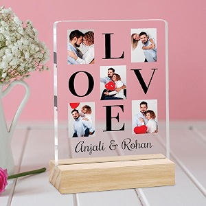 Giftplease Customized Photo Frame with Wooden Stand