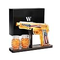 TheWineThings Whiskey Decanter Gift Set with 2 Grenade Glasses, Flag