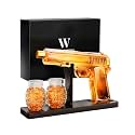 TheWineThings Novelty Whiskey Decanter Gift Set with 2 Grenade Glasses