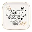 Gifts for Mother Birthday & Mother's Day, Ring Dish Trinket Jewelry Tray "Thank you for being the mom you didn't have to be. Loving me as your own", Perfect Present Gifts for Mother or Mother In Law