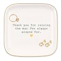Gifts for Mother of The Groom, Thank you for raising the man I've always prayed for Jewelry Dish Ring Tray, Gifts for Mother of The Groom from Bride, Gifts for Wedding, Mother's Day, Birthday