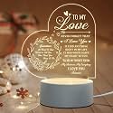 Gifts for Women Wife, Gifts for Her, Night Light for Wife Birthday Anniversary Valentines Day Gifts, Warm White LED Bedside Lamp