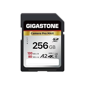 gigastone 256gb sd card 4k camera pro max a2 4k sdxc memory card high speed 4k ultra hd uhd video compatible with canon nikon sony pentax kodak olympus digital camera with 1 mini case