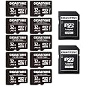 Gigastone 32Gb Micro Sd Card 10 Pack, Full Hd Video, Surveillance Security Cam Action Camera Drone, 90Mb/S Micro Sdhc Class 10, With Adapter