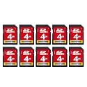 GIGASTONE 4GB SD Card 10-Pack, Speed Up to 20MB/s, SDHC UHS-I Class 4 Memory Card for Photo Video Music Voice File DSLR Camera DSC Camcorder Recorder Playback PC Mac POS (Pack of 10)