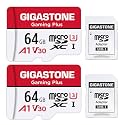 [Gigastone] 64GB 2-Pack Micro SD Card, Gaming Plus, MicroSDXC Memory Card for Nintendo-Switch, Smartphone, Fire Tablet, 4K UHD Video Recording, UHS-I U3 C10 A1 V30, up to 90MB/s, with Adapter