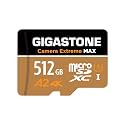 【5-Years Data Recovery】 GIGASTONE 512GB Micro SD Card, 4K Camera Extreme MAX Series Speed Up to 180MB/s, Compatible with, Gopro, DJI, REDTIGER Rove VIOFO VANTRUE Dash Cam, MicroSDXC UHS-I A2 4K U3