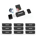 GIGASTONE SD Card Reader 10-Pack, 5-in-1 USB-A/USB-C Card Reader, Dual Slot for SD/Micro SD/SDHC/SDXC, Compatible with Laptop, PC, iPhone16/15, MacBook Pro/Air, iPad Pro, Android