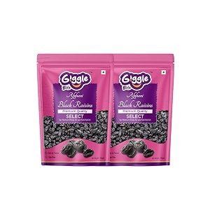 giggle bite premium seeded black raisins - pack of 2 250g each naturally sweet munakkakishmishkismis dry fruit  rich in iron fiber amp antioxidants  healthy snack for digestion amp immunity