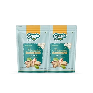 giggle bite select pistachios - pack of 2 250g each roasted amp lightly salted pista with shell dry fruits  crunchy protein-rich nuts  healthy snack for kids amp adults  gluten-free  ideal gifting