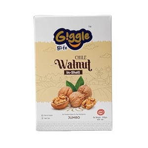 giggle bite jumbo in-shell chile walnuts - pack of 500g  whole akhrot dry fruits  rich in protein iron omega 3  crunchy nuts healthy snack for kids amp adults  ideal festive gifting