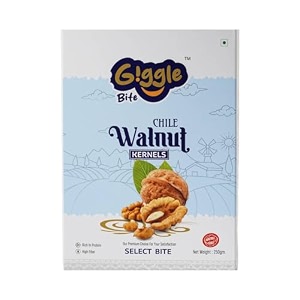giggle bite select bite chile walnut kernels - pack of 250g  whole akhrot dry fruits  rich in protein iron omega 3  crunchy healthy snack for kids amp adults  ideal festive gifting