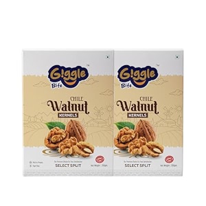 giggle bite select split chile walnut kernels - pack of 2 250g each whole akhrot dry fruits  rich in protein iron omega 3  crunchy healthy snack for kids amp adults  ideal festive gifting