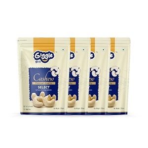 giggle bite premium jumbo cashew - pack of 4 250g each whole crunchy amp fresh kaju  rich in protein amp healthy fats  grade w320 dry fruits  ideal snack for kids amp adults  no preservatives