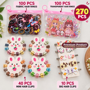 giggles boo 270 pcs mix of hair ringshair clips tic tac clip multicolor