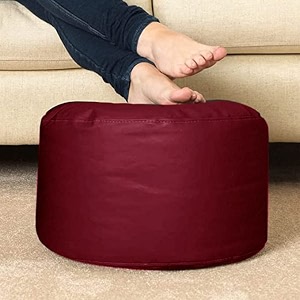 4xl bean bag with footstool amp cushion ready to use filled with beans  faux leather bean bag chair for home maroon footrest