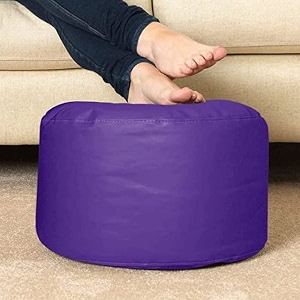 4xl bean bag with footstool amp cushion ready to use filled with beans  faux leather bean bag chair for home purple footrest