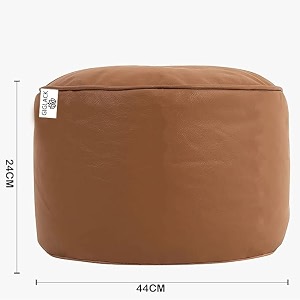 4xl bean bag with footstool amp cushion ready to use filled with beans  faux leather bean bag chair for home tan footrest