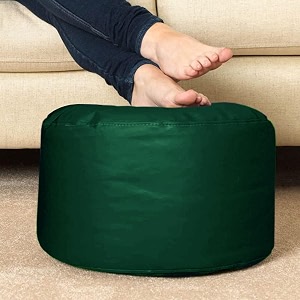 4xl bean bag with footstool amp cushion ready to use filled with beans  faux leather bean bag chair for home military footrest blue