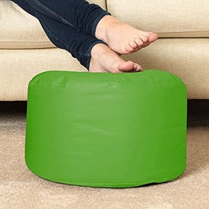4xl bean bag with footstool amp cushion ready to use filled with beans  faux leather bean bag chair for home green footrest