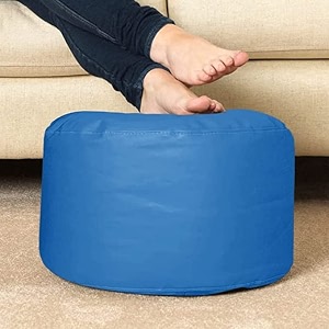 4xl bean bag with footstool amp cushion ready to use filled with beans  faux leather bean bag chair for home royal blue footrest