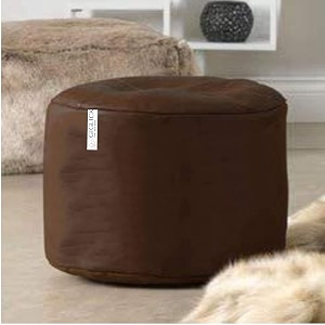 4xl bean bag with footstool amp cushion ready to use filled with beans  faux leather bean bag chair for home brown footrest