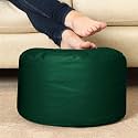 4Xl Bean Bag With Footstool &amp; Cushion Ready To Use Filled With Beans | Faux Leather Bean Bag Chair For Home (Military, Footrest), Blue