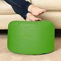 4XL Bean Bag with Footstool &amp; Cushion Ready to Use Filled with Beans | Faux Leather Bean Bag Chair for Home (Green, Footrest)