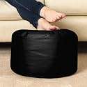 Faux Leather Filled Bean Bag (Black, Footrest),4Xl