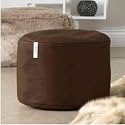 4XL Bean Bag with Footstool &amp; Cushion Ready to Use Filled with Beans | Faux Leather Bean Bag Chair for Home (Brown, Footrest)