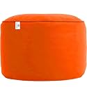 4XL Bean Bag with Footstool &amp; Cushion Ready to Use Filled with Beans | Faux Leather Bean Bag Chair for Home (Orange, Footrest)