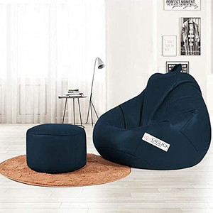 giglick xxxl faux leather bean bag  footrest filled with beans teardrop bean bag  with bean filling