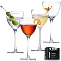 GIHOP Nick and Nora Cocktail Glasses, Small Coupe Martini Glasses Set of 4