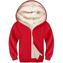 Gihuo Kids Fleece Jacket Sherpa Lined Zip Up Hoodie