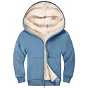 Gihuo Kids Fleece Jacket Sherpa Lined Zip Up Hoodie