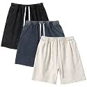 Gihuo Mens Sweat Shorts Cotton Athletic Shorts Vintage Acid Wash Drawstring Workout Shorts
