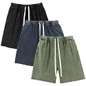 Gihuo Mens Sweat Shorts Cotton Athletic Shorts Vintage Acid Wash Drawstring Workout Shorts