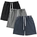 Gihuo Mens Sweat Shorts Cotton Athletic Shorts Vintage Acid Wash Drawstring Workout Shorts