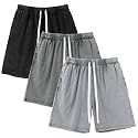 Gihuo Mens Sweat Shorts Cotton Athletic Shorts Vintage Acid Wash Drawstring Workout Shorts