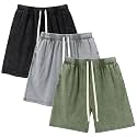 Gihuo Mens Sweat Shorts Cotton Athletic Shorts Vintage Acid Wash Drawstring Workout Shorts