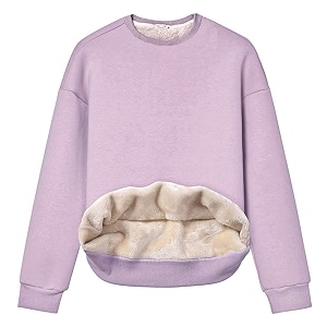 Gihuo Womens Fleece Sherpa Lined Crewneck Pullover