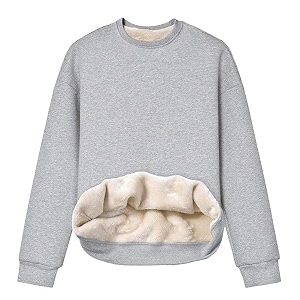 Gihuo Womens Fleece Sherpa Lined Crewneck Pullover