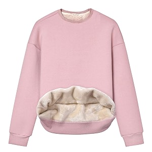 Gihuo Womens Fleece Sherpa Lined Crewneck Pullover