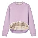 Gihuo Women39s Fleece Sherpa Lined Crewneck Pullover
