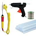 Professional 25 Watt Soldering Iron, Glue gun, Solder Wire and Glue Gun Sticks for beginner and Intermediate 4 in 1 combo (pack of 4) (VMX)